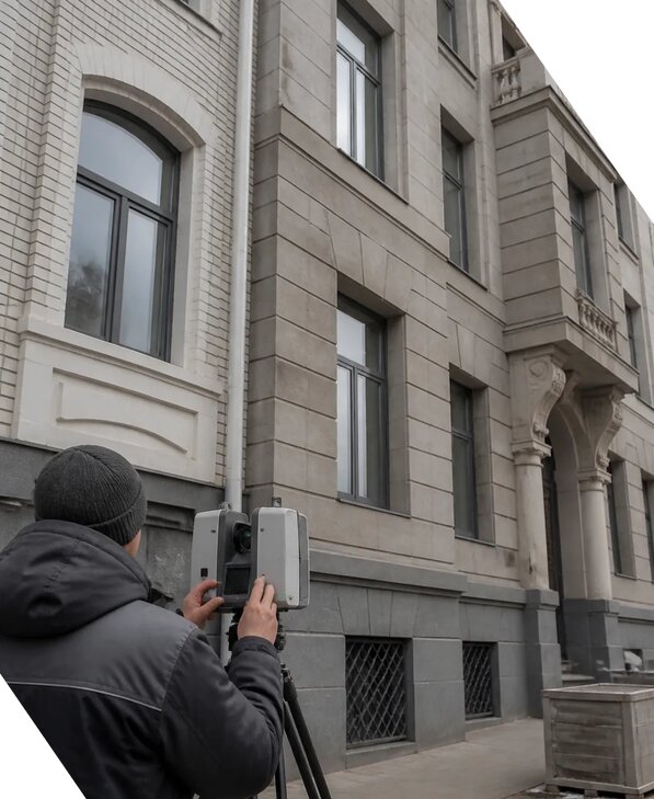 Лазерное сканирование фасадов зданий для обследования в Чапаевске